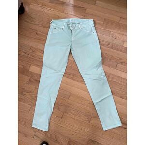 New Hudson Womens Light Green Button Pockets Denim  Skinny Fit Jeans